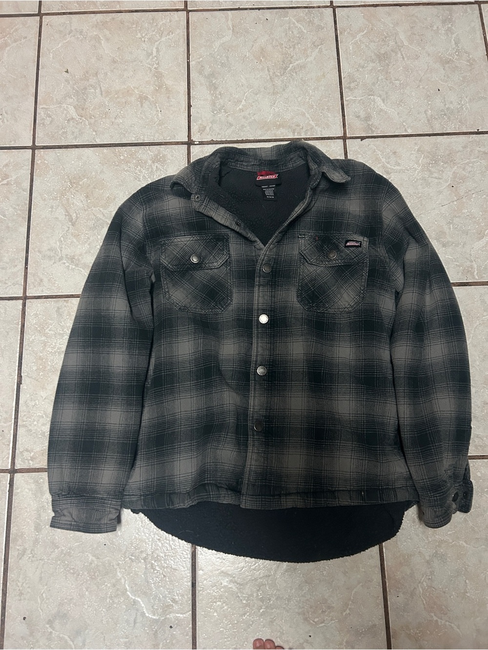 Dickies Black & Gray Plaid Shirt Jacket